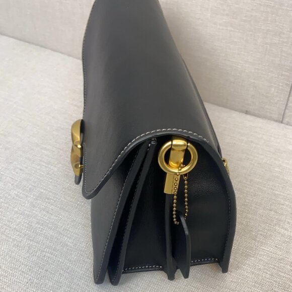 NEW Coach Chain Tabby Shoulder Bag 30 - Black with Gold Hardware - Picture 6 of 9